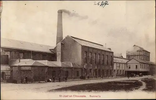 Ak Saint Just en Chaussée Oise, Sucrerie, Fabrik