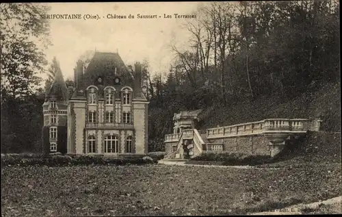 Ak Sérifontaine Oise, Chateau du Saussart, Les Terrasses