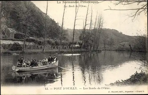 Ak Pont d Ouilly Calvados, Les Bords de l'Orne