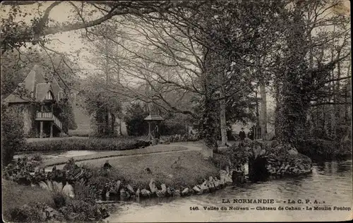 Ak Condé sur Noireau Calvados, Château de Cahan, Moulin Foulop