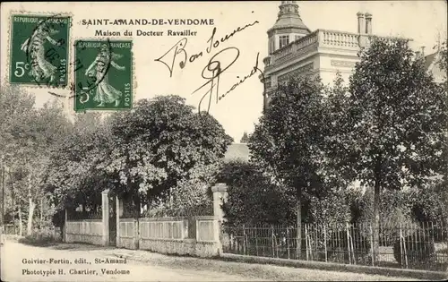 Ak Saint Amand de Vendome Loir et Cher, Maison du Docteur Ravailler