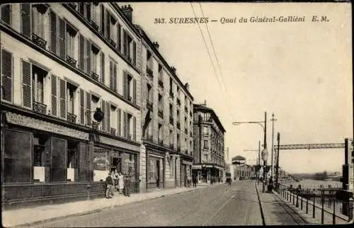 Ak Suresnes Hauts de Seine, Quai du Général Galliéni