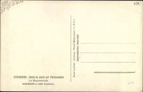 Ak Suresnes Hauts de Seine, École de plein air Permanente, La Mappemonde