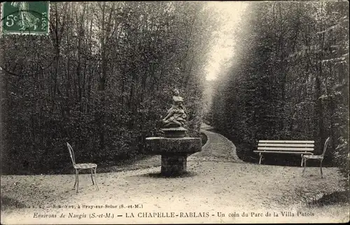Ak La Chapelle Rablais Seine et Marne, Un coin du Parc de la Villa Autois