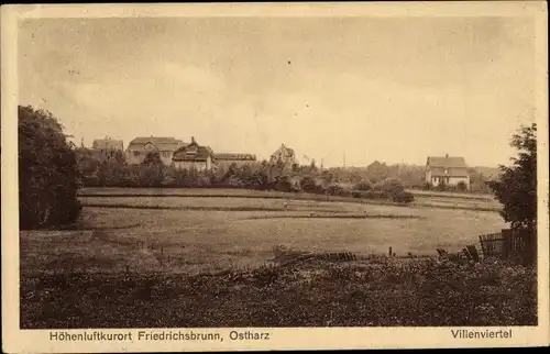 Ak Friedrichsbrunn Thale im Harz, Villenviertel
