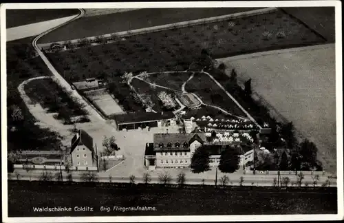 Ak Colditz in Sachsen, Waldschänke, Fliegeraufnahme