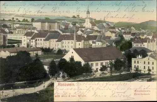 Ak Roßwein Sachsen, Panorama, handkoloriert