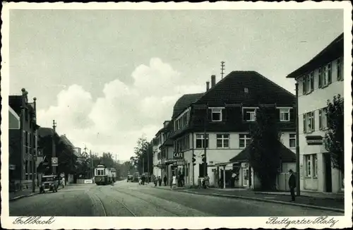 Ak Fellbach in Baden Württemberg, Stuttgarter Platz, Cafe