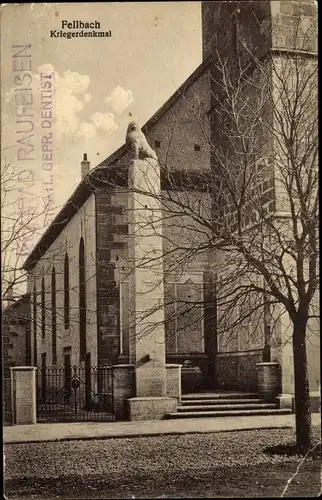 Ak Fellbach in Baden Württemberg, Kriegerdenkmal