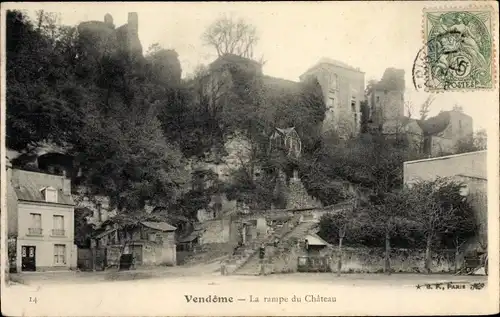 Ak Vendôme Loir et Cher, La rampe du Château