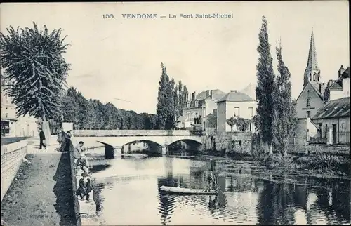 Ak Vendôme Loir et Cher, Le Pont Saint Michel