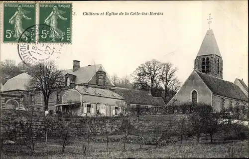 Ak La Celle les Bordes Yvelines, Kirche und Schloss