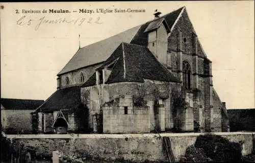 Ak Mézy Meulan en Yvelines, L'Église Saint Germain