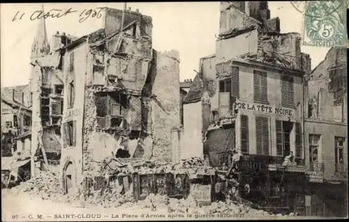 Ak Saint Cloud Hauts de Seine, La Place d'Armes après la guerre 1870-1871