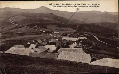 Ak Mezilhac Ardèche, Vue générale Nord Est