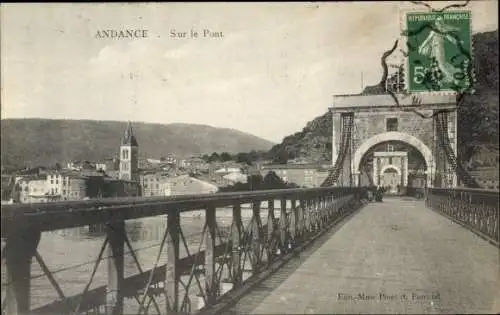 Ak Andance Ardèche, Sur le Pont