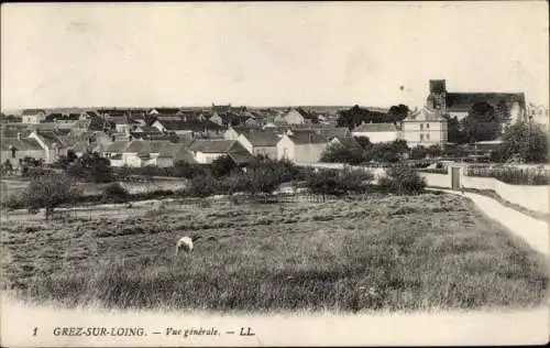 Ak Grez sur Loing Seine-et-Marne, Gesamtansicht