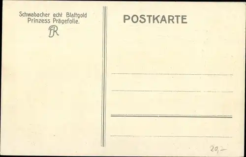 Künstler Ak München Bayern, Ausstellung 1927, Schwabacher Feingoldschläger, Blattgold