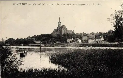 Ak Montreuil sur Maine Maine-et-Loire, Teilansicht, Kirche