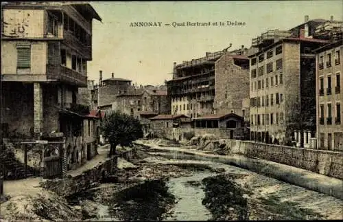 Ak Annonay Ardeche, Quai Bertrand et la Drume