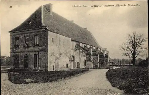 Ak Conches en Ouche Eure, L'Hopital, ancienne Abbaye des Benedictins