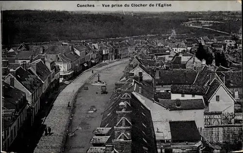 Ak Conches en Ouche Eure, Vue prise du Clocher de l'Eglise