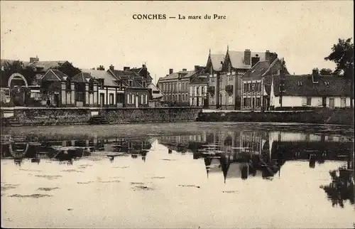 Ak Conches en Ouche Eure, La mare du Parc