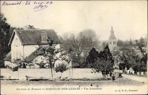 Ak Nanteau sur Lunain Seine et Marne, Teilansicht