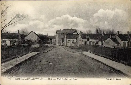 Ak Noyen sur Seine Seine-et-Marne, Entrée Sud du Pays