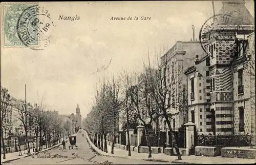 Ak Nangis Seine et Marne, L'Avenue de la Gare