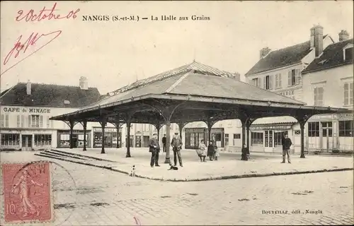 Ak Nangis Seine et Marne, La Halle aux Grains