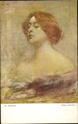 Künstler Ak Zmurko, F., Frauenporträt