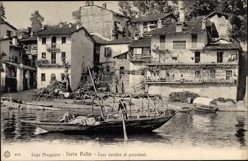 Ak Isola Bella Lago Maggiore Piemonte, Case vecchie di pescatori