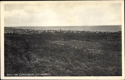 Ak Ostseebad Ahlbeck Heringsdorf auf Usedom, Blick vom Zierowberg zum Ort