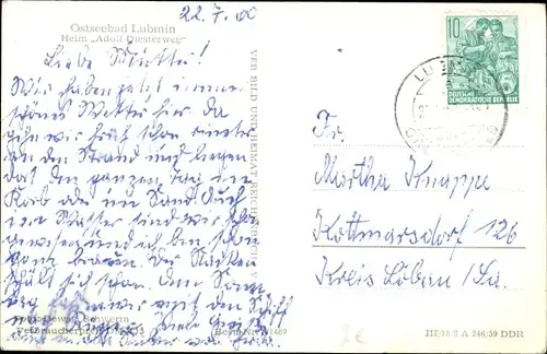 Ak Lubmin Mecklenburg Vorpommern, Adolf Diesterweg Haus