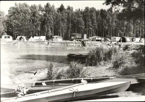 Ak Boek Mirow Mecklenburgische Seenplatte, Zeltplatz an der Müritz