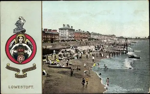 Ak Lowestoft East of England, South Beach, Soffoche Villa