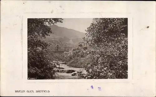 Präge Passepartout Ak Sheffield Yorkshire England, Rivelin Glen