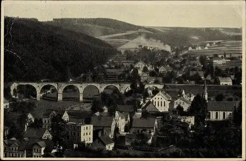 Ak Rödlitz Lichtenstein in Sachsen, Blick auf den Ort, Viadukt