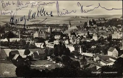 Ak Zschopau im Erzgebirge Sachsen, Blick auf den Ort