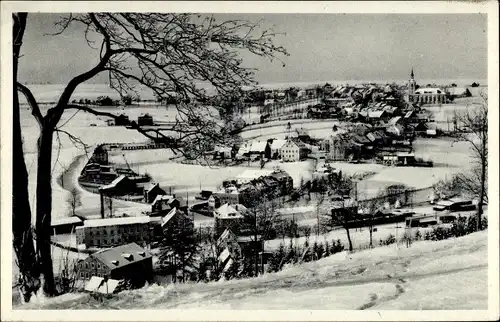 Ak Jöhstadt im Erzgebirge Sachsen, Ortschaft im Winter