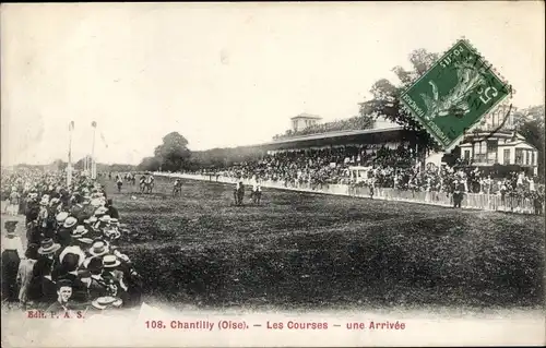 Ak Chantilly Oise, Les Courses, une Arrivée