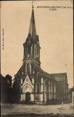 Ak Montreuil Belfroy Maine et Loire, Kirche