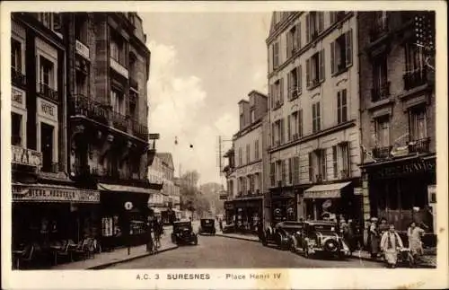 Ak Suresnes Hauts de Seine, Place Henri IV
