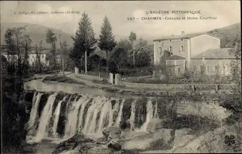 Ak Charmes Ardèche, Cascade et Usine Courthial