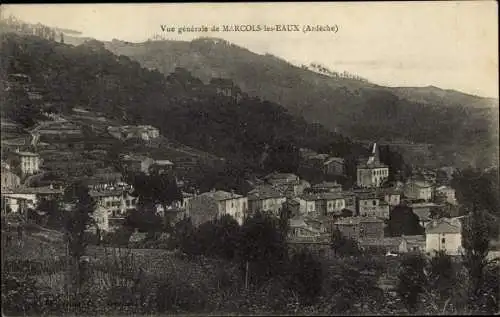 Ak Marcols les Eaux Ardèche, Vue générale