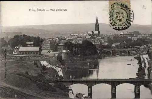 Ak Mézières Ardennes, Vue générale