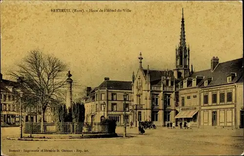 Ak Breteuil Eure, Place de l'Hotel de Ville
