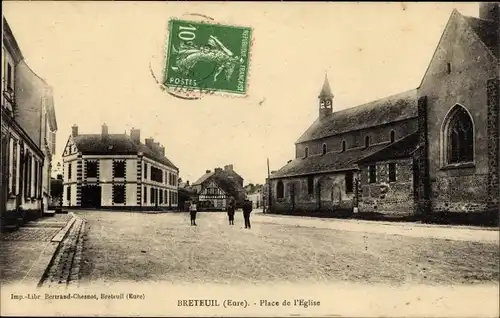 Ak Breteuil Eure, Place de l'Eglise