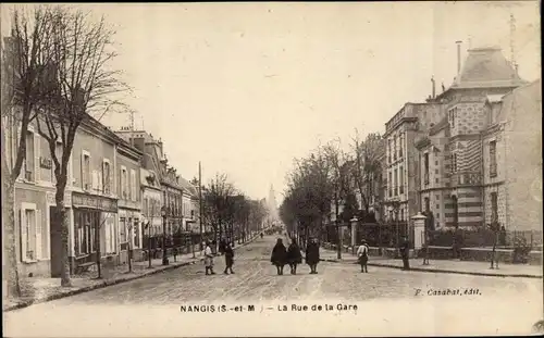 Ak Nangis Seine et Marne, La Rue de la Gare